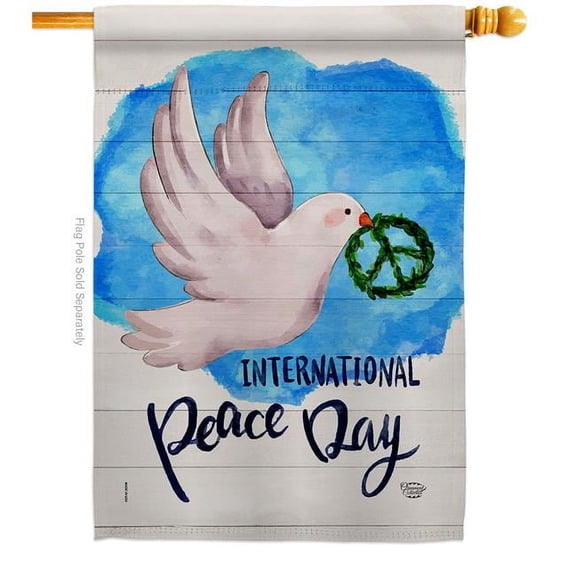 Ornament Collection 28 x 40 in. Peace Together House Flag with Expression Inspirational Double-Sided Decorative Vertical Flags Decoration Banner Garden Yard Gift