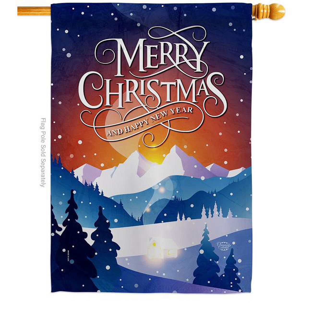 Winter Wonderland Merry Christmas Double-Sided Polyester House Flag