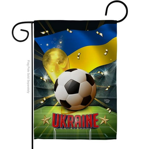 Ornament Collection G190144-BO 13 x 18.5 in. World Cup Ukraine Sports Soccer Double-Sided Vertical House Decoration Banner Garden Flag - Yard Gift