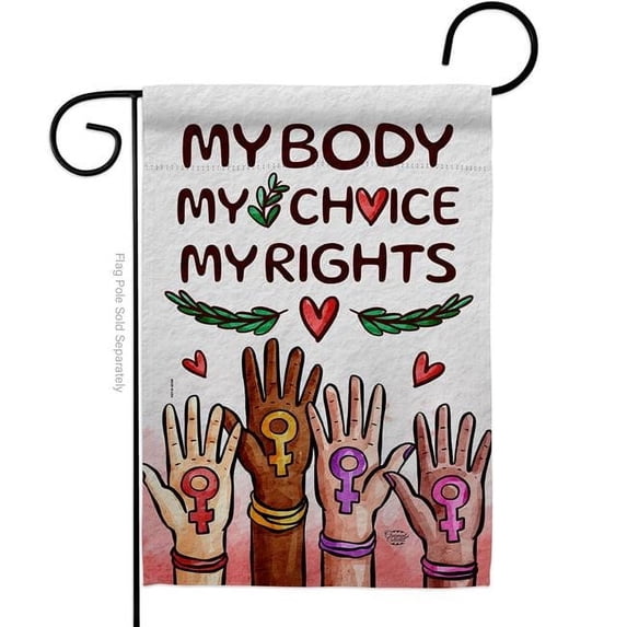 Ornament Collection G190156-BO 13 x 18.5 in. My Choice Right Support Feminism Double-Sided Vertical Decorative Garden Flag