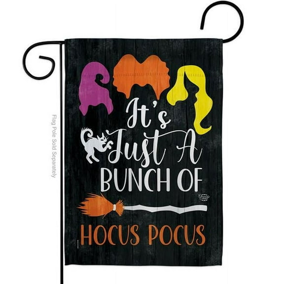 Ornament Collection G190179-BO 13 x 18.5 in. Falltime Halloween Bunch of Hocus Pocus Garden Flag