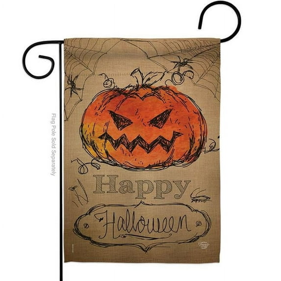 Ornament Collection G191023-BO 13 x 18.5 in. Happy Halloween Garden Flag with Fall Double-Sided Decorative Vertical Flags House Decoration Banner Yard Gift