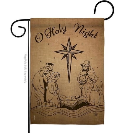 Ornament Collection G191078-BO 13 x 18.5 in. Holy Night Garden Flag with Winter Nativity Double-Sided Decorative Vertical Flags House Decoration Banner Yard Gift