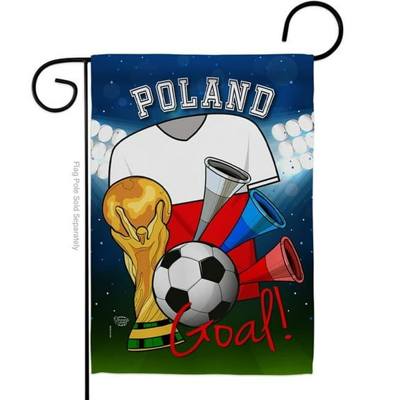 Ornament Collection G192106-BO World Cup Poland Soccer Sports 13 x 18.5 in. Double-Sided Decorative Vertical Garden Flags for House Decoration Banner Yard Gift