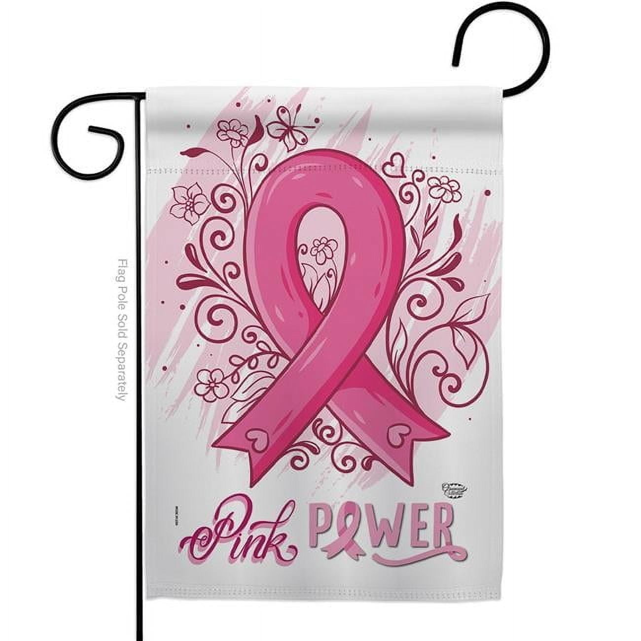 Ornament Collection G192331-BO Pink Power Support Awareness 13 x 18.5 in. Double-Sided Decorative Vertical Garden Flags for House Decoration Banner Yard Gift