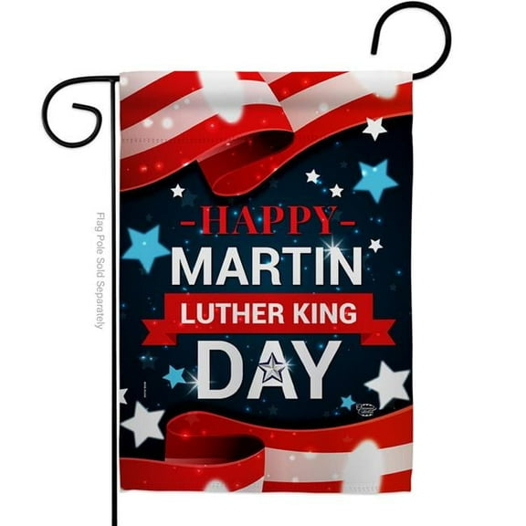 Ornament Collection G192386-BO 13 x 18.5 in. Happy Martin Luther King Day Black History Double-Sided Decorative Vertical Garden Flags - House Decoration Banner Yard Gift