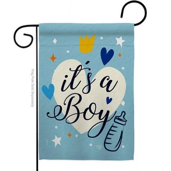 Ornament Collection G192439-BO Its a Boy Celebration New Born Double-Sided Decorative Garden Flag, Multi Color