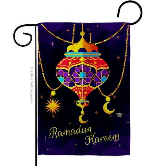 Ornament Collection G192487-BO Ramadan Greeting Religious Double-Sided Decorative Garden Flag, Multi Color