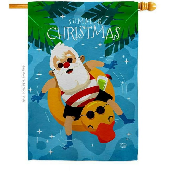 Ornament Collection H190075-BO Christmas In Summer Summertime July 28 x 40 in. Double-Sided Decorative Vertical House Flags for Decoration Banner Garden Yard Gift