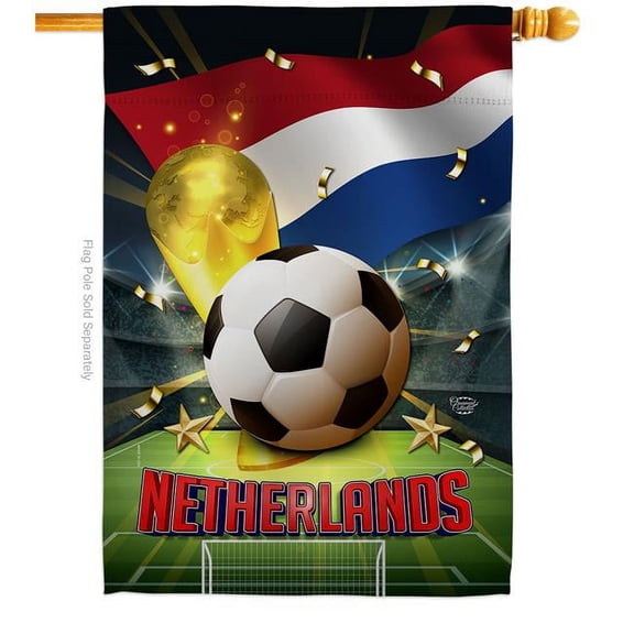 Ornament Collection H190131-BO 28 x 40 in. World Cup Netherlands Sports Soccer Double-Sided Vertical Decoration Banner House & Garden Flag - Yard Gift