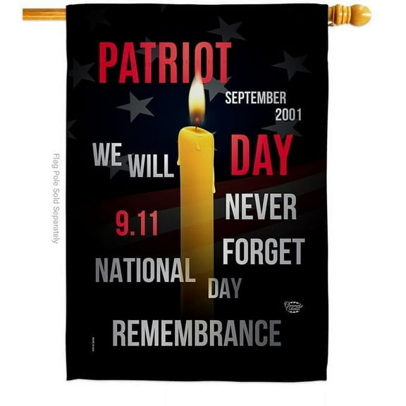 Ornament Collection H190159-BO 28 x 40 in. Remembrance 9-11 Americana Patriot Day Double-Sided Vertical Decorative House Flag