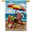 thumbnail image 1 of Ornament Collection H190162-BO 28 x 40 in. Beach Chair Summertime Fun & Sun Double-Sided Vertical Decorative House Flag, 1 of 1