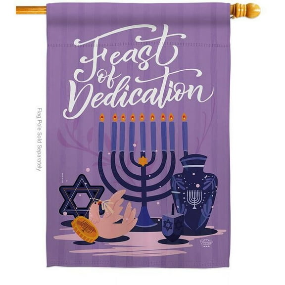 Ornament Collection H190193-BO 28 x 40 in. Feast of Dedication Wintertime Hanukkah Double-Sided Decorative Vertical House Flags for Decoration Banner Garden Yard Gift