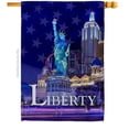 thumbnail image 1 of Ornament Collection H191054-BO 28 x 40 in. Freedom of Liberty American Star & Stripes Vertical House Flag with Double-Sided Decorative Banner Garden Yard Gift, 1 of 1