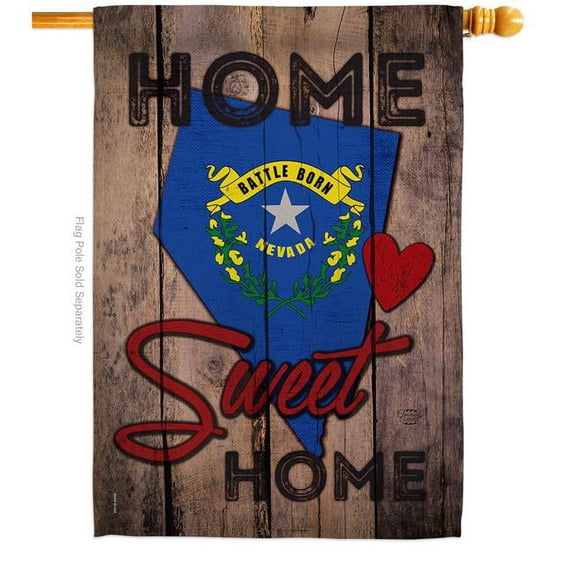 Ornament Collection H191114-BO 28 x 40 in. State Nevada Home Sweet American State Vertical House Flag with Double-Sided Decorative Banner Garden Yard Gift