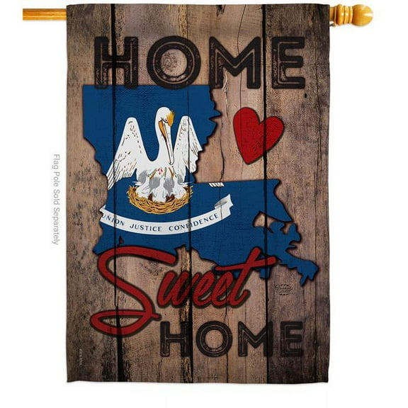 Ornament Collection H191130-BO 28 x 40 in. State Louisiana Home Sweet American State Vertical House Flag with Double-Sided Decorative Banner Garden Yard Gift