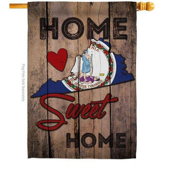 Ornament Collection H191145-BO 28 x 40 in. State Virginia Home Sweet American State Vertical House Flag with Double-Sided Decorative Banner Garden Yard Gift