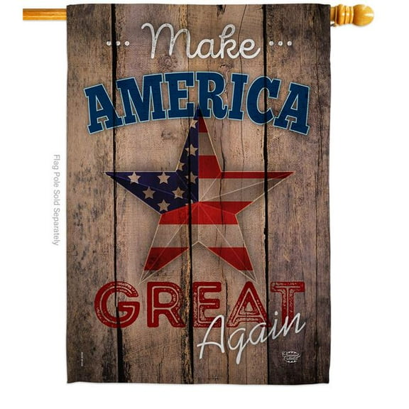 Ornament Collection H191188-BO 28 x 40 in. Make America Great Again American Star & Stripes Vertical House Flag with Double-Sided Decorative Banner Garden Yard Gift