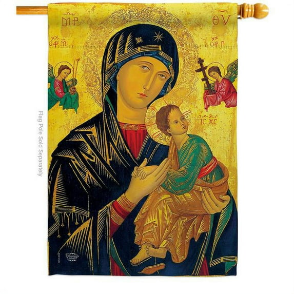 Ornament Collection H192081-BO Our Lady of Perpetual Help Religious Faith Double-Sided Garden Decorative House Flag, Multi Color