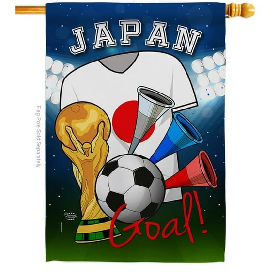 Ornament Collection H192100-BO World Cup Japan Soccer Sports 28 x 40 in. Double-Sided Decorative Vertical House Flags for Decoration Banner Garden Yard Gift