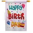 thumbnail image 1 of Ornament Collection H192209-BO Cute Birthday Celebration Double-Sided Garden Decorative House Flag, Multi Color, 1 of 1