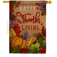 thumbnail image 1 of Ornament Collection H192294-BO 28 x 40 in. Happy Thanks Giving House Flag with Fall Thanksgiving Double-Sided Decorative Vertical Flags Decoration Banner Garden Yard Gift, 1 of 1