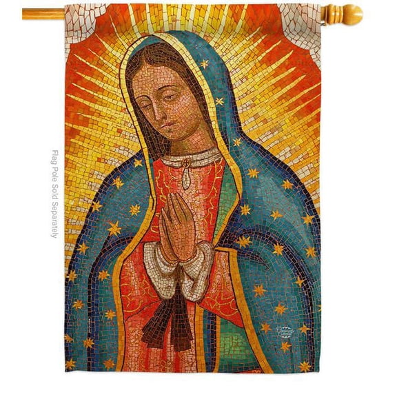 Ornament Collection H192339-BO Lady of Guadalupe Religious Faith Double-Sided Garden Decorative House Flag, Multi Color