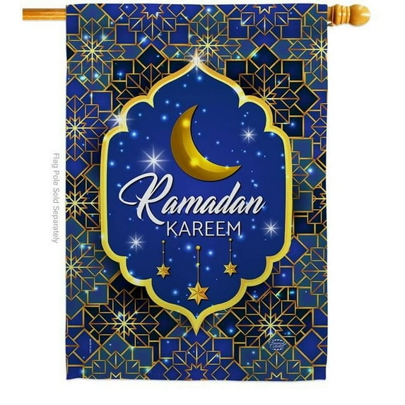 Ornament Collection H192392-BO 28 x 40 in. Ramadan Kareem House Flag with Religious Faith Double-Sided Decorative Vertical Decoration Banner Garden Yard Gift