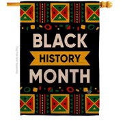 Ornament Collection H192425-BO 28 x 40 in. Celebrate Black History Month House Flag with Support Cause Double-Sided Decorative Vertical Flags Decoration Banner Garden Yard Gift