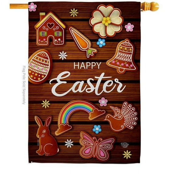 Ornament Collection H192502-BO Chocolate Easter Springtime Double-Sided Garden Decorative House Flag, Multi Color