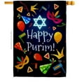 thumbnail image 1 of Ornament Collection H192592-BO Happy Purim Celebration Double-Sided Garden Decorative House Flag, Multi Color, 1 of 1