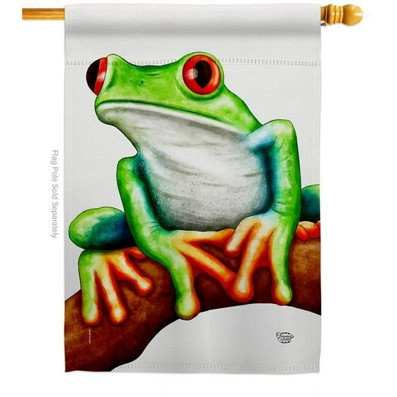 Ornament Collection H192657-BO Tree Frog Animals Critter 28 x 40 in. Double-Sided Decorative Vertical House Flags for Decoration Banner Garden Yard Gift