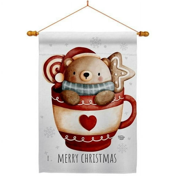 Ornament Collection HS190038-BO-03 28 x 40 in. Beary Hot Coco House Flag Set Wintertime Christmas Double-Sided Decorative Vertical Flags & Decoration Banner Garden Yard Gift