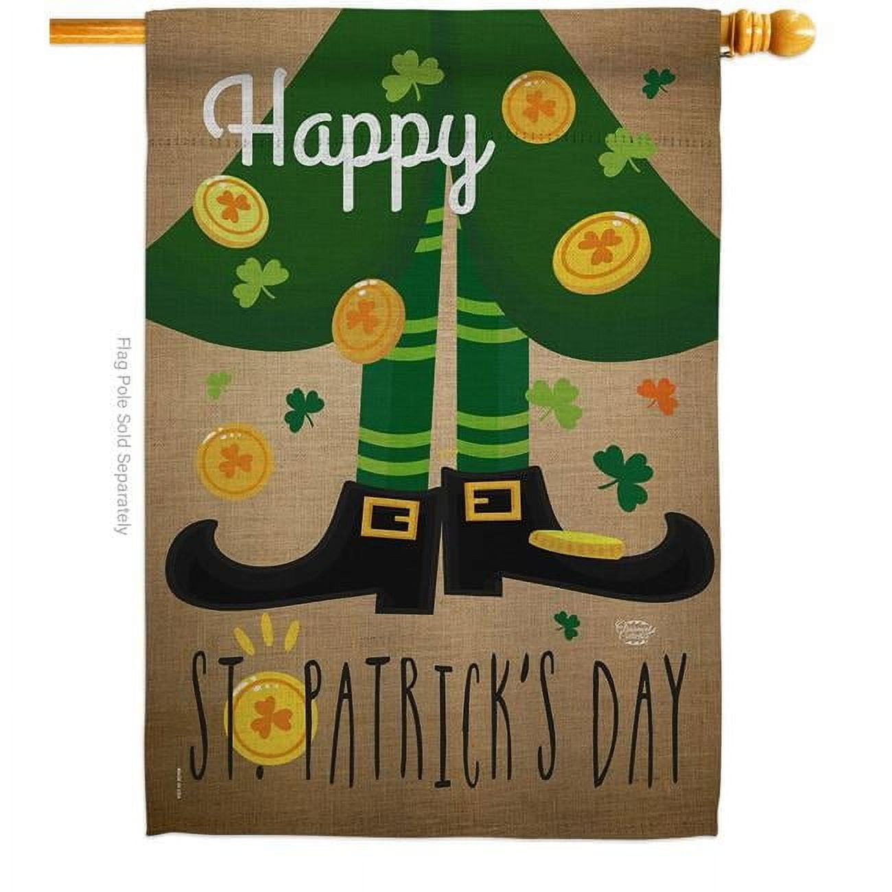 Large Multi-Color Polyester St. Patrick's Day House Flag