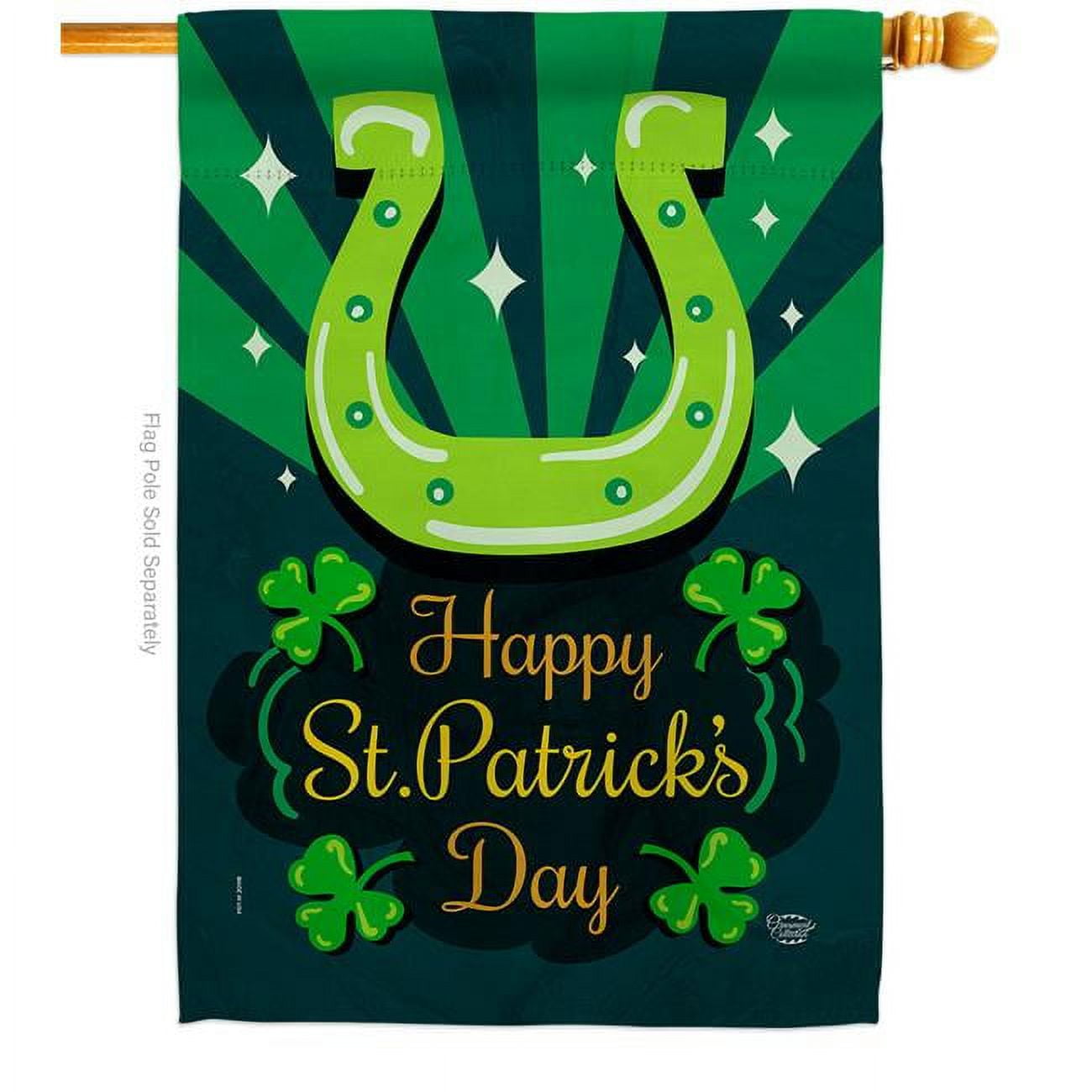 Large Multi-Color Polyester St. Patrick's Day House Flag