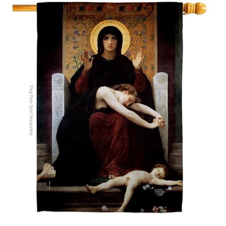 Ornament Collection The Virgin of Consolation Religious Faith 28 x 40 in. Double-Sided Decorative Vertical House Flags for Decoration Banner Garden Yard Gift