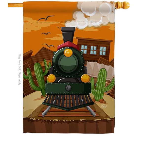 Ornament Collection Wild West Train Country Living The South 28 x 40 in. Double-Sided Decorative Vertical House Flags for Decoration Banner Garden Yard Gift
