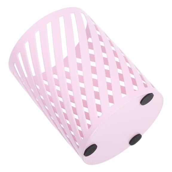 Twill Round Pen Holder with Decorative Comb Pattern, 10x7.9x7.9 cm Desk Organizer for Office and Home Use