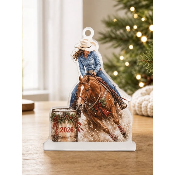 Ornament Cowgirl Horse Riding Acrylic Hanging Tree Decor Christmas