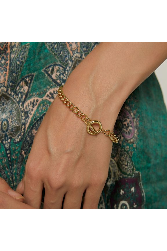 Ornament Cuban Link Chain Female Retro Punk OT Buckle Bracelet