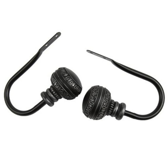Ornament Curtain Rod Holdback-Color:Black