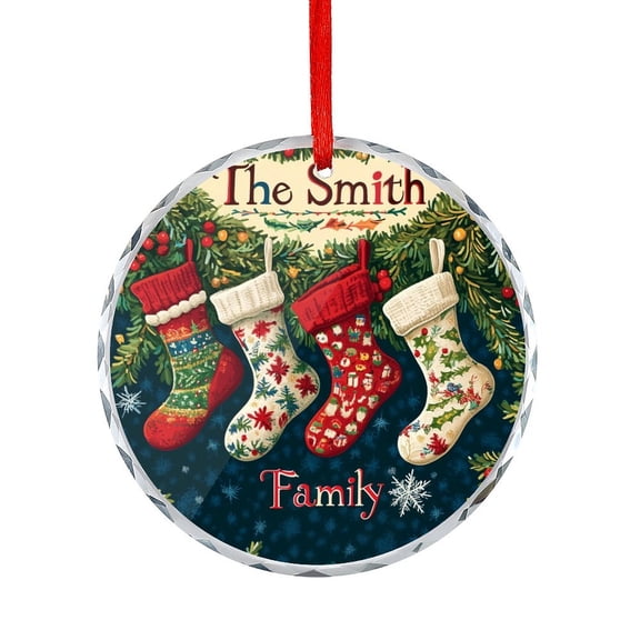Ornament Custom Family Stocking With Names And Year Holiday Ornaments Personalized Stockings Family of 4 Gifts for Women