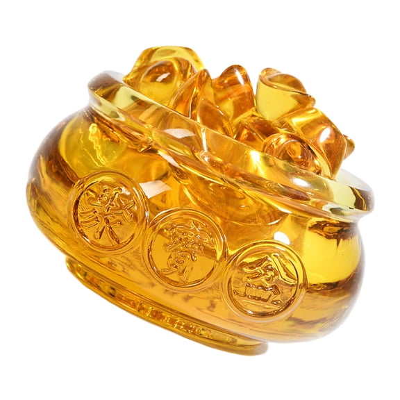 Exquisite Crystal Cornucopia Ornament with Golden Color for Home Decoration Use 1 Set