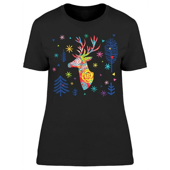 Ornament Deer T-Shirt Women -Image by Shutterstock, Female XX-Large