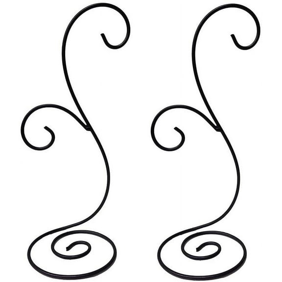 Ornament Display Hanging Stand Set of 2, Black Metal Stand Holder Flower Pot Stand for Hanging Glass Globe Air Plant Terrarium Succulent and Witch Ball