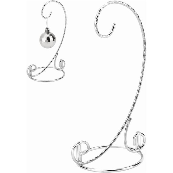 Ornament Display Stand 7.5 Inch Silver Ornaments Holder Twisted Ornament Display Stand Balls Hanger Rack Air Plant Terrarium Holder for DIY