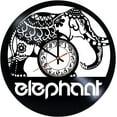 thumbnail image 1 of Ornament Elephant Vinyl Record Wall Clock Elephant Wall Clock Home Decor Wall Art Wall Decor Origimal Gift Vintage Clock, 1 of 7