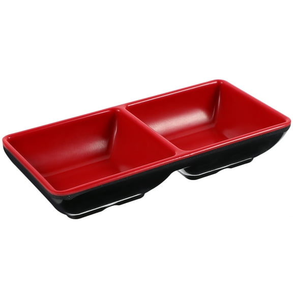 NIAIZEK Red Divided Condiment Dish Small Sauce Dish for Kitchen Tableware Home Use and Easy to Clean