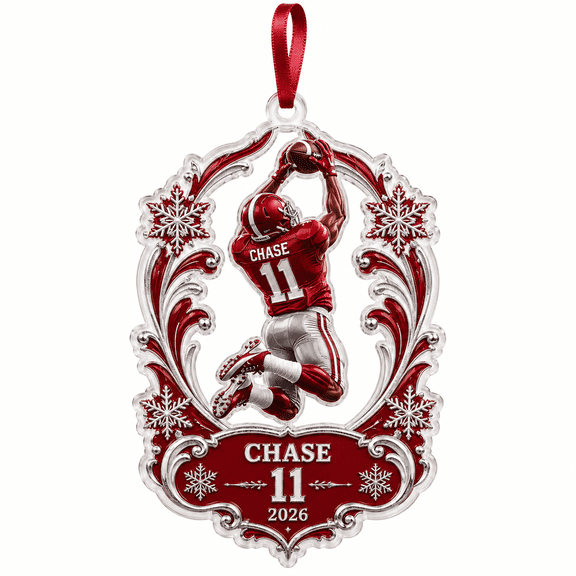 Ornament, Football Receiver Chase 11 2026, Acrylic Tree Hanging Gift for Players