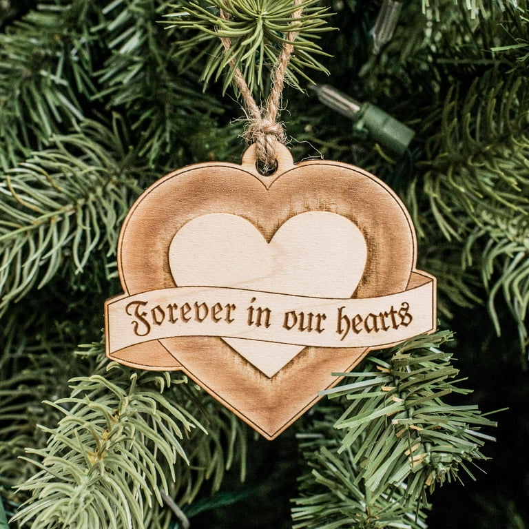 Ornament - Forever in our Hearts - Raw Wood 3x3in Ornament - Forever in our Hearts - Raw Wood 3x3in